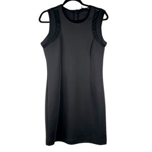 DEX Black Sleeveless Sheer Detail Sheath Cocktail Little Black Dress Size Large